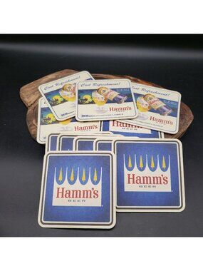 Hamm’s Beer Coasters Set of 10 Vintage Style Bar Mats Cardboard Lot